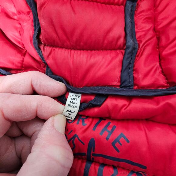 Joules Kids 11-12Y Navy Hooded Puffer Jacket Red Lining Zip Up Coat Lightweight - Picture 5 of 11